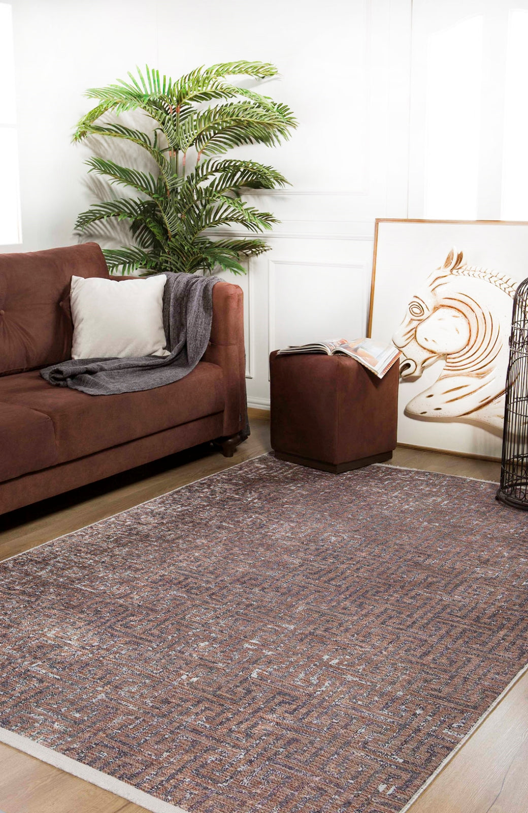 Modern Area Rug – Digital Print Carpet | Non Slip, Antibacterial, Washable Floor Covering