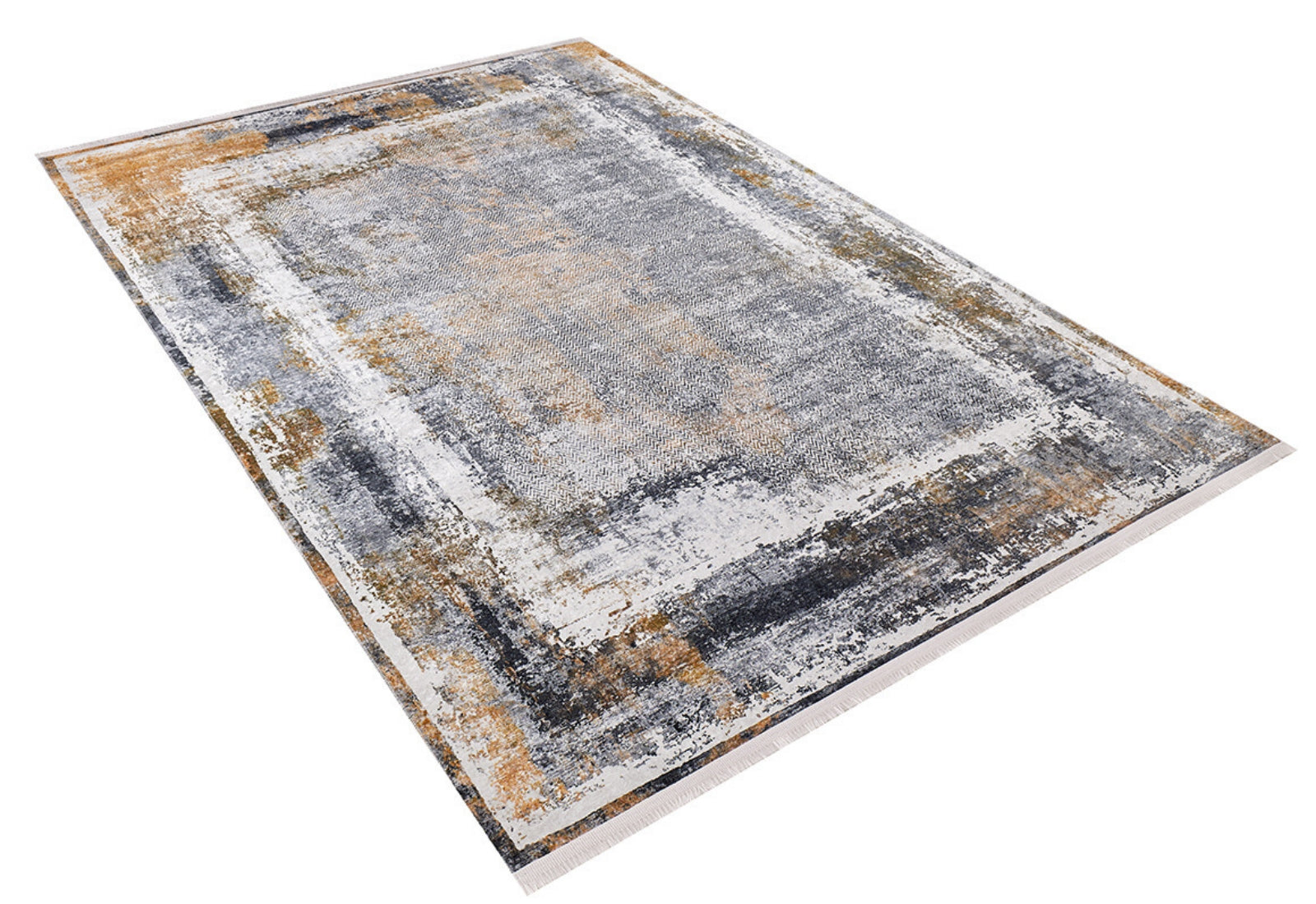Modern Grey Area Rug – Digital Print Rug with Non Slip Carpet Backing
