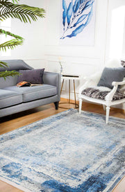 Modern Area Rug - Blue Digital Print Carpet | Antibacterial Washable Non Slip Rug