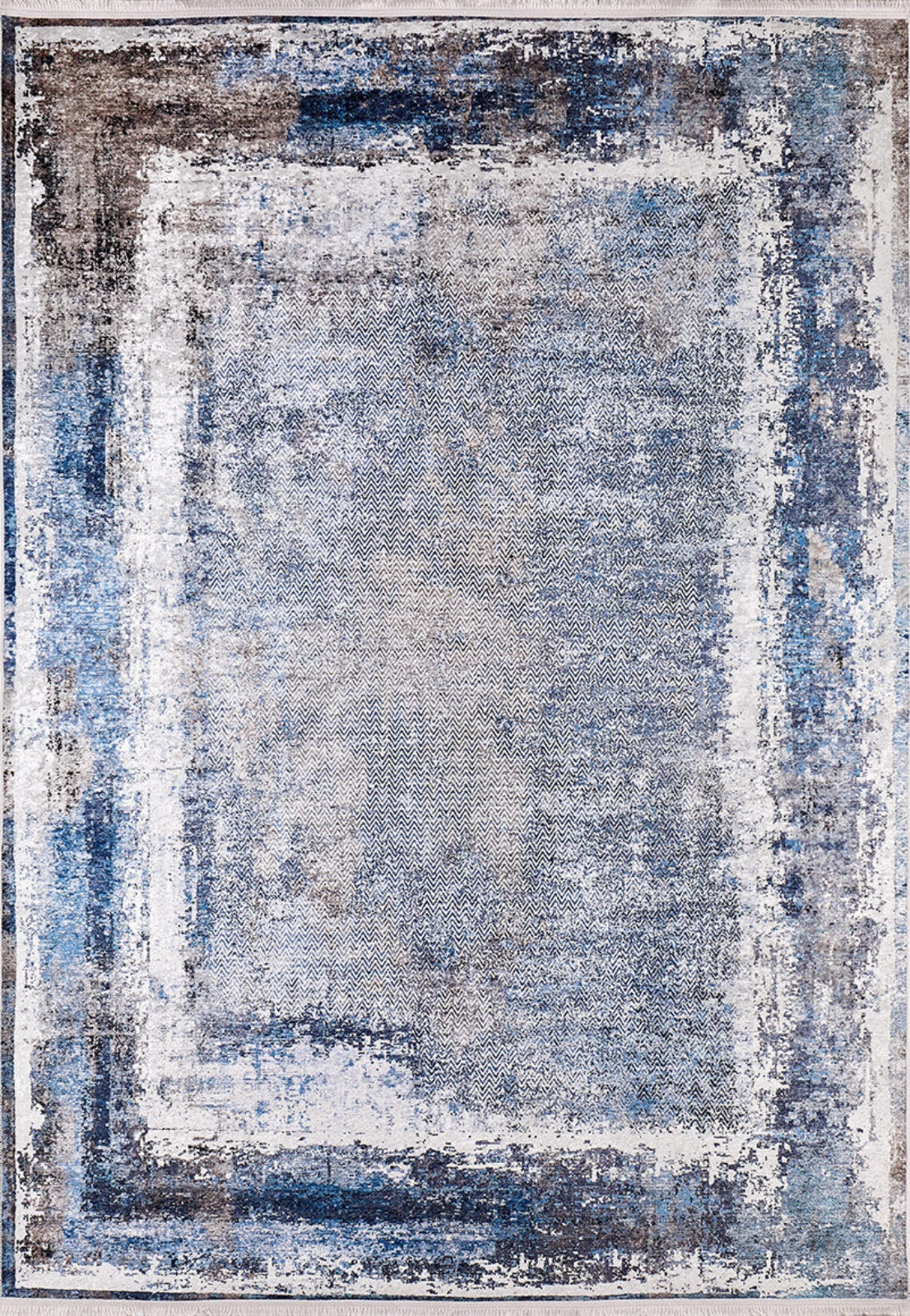 Modern Digital Area Rug – Blue Antibacterial Non Slip Carpet for Stylish Living Room