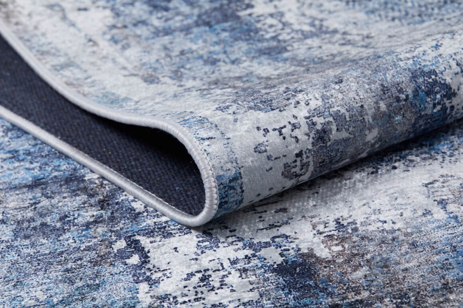 Modern Digital Area Rug – Blue Antibacterial Non Slip Carpet for Stylish Living Room