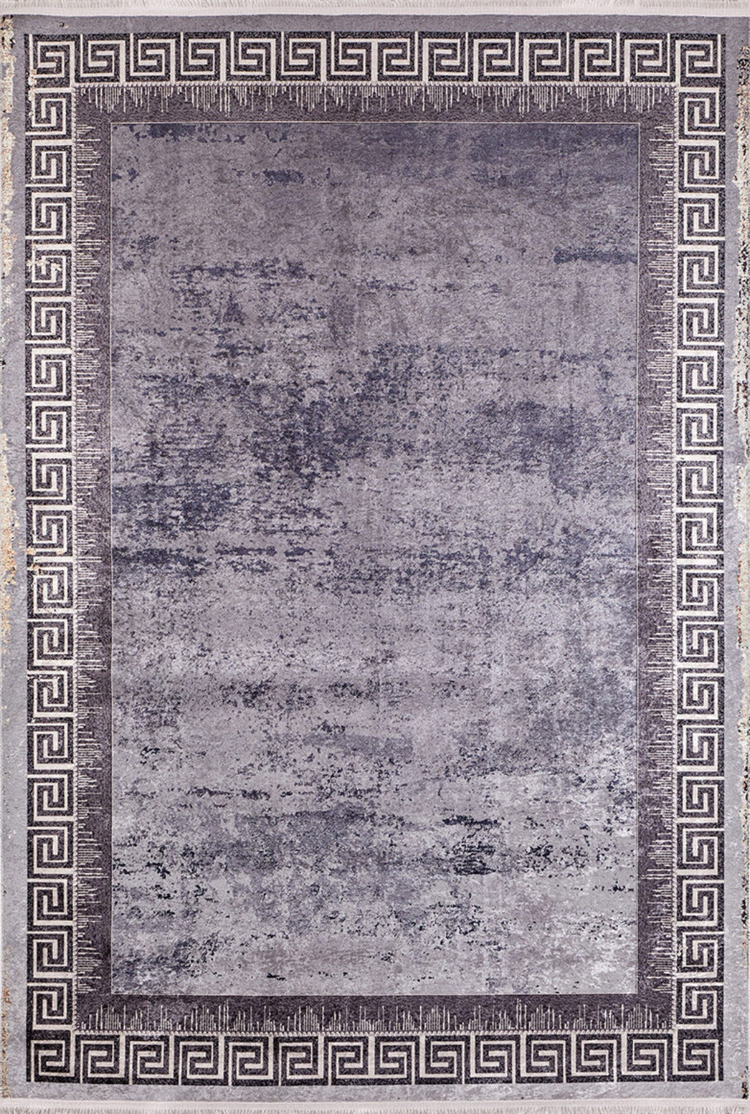 Grey Frame Area Rug - Digital Print Rug | Non Slip Antibacterial Carpet