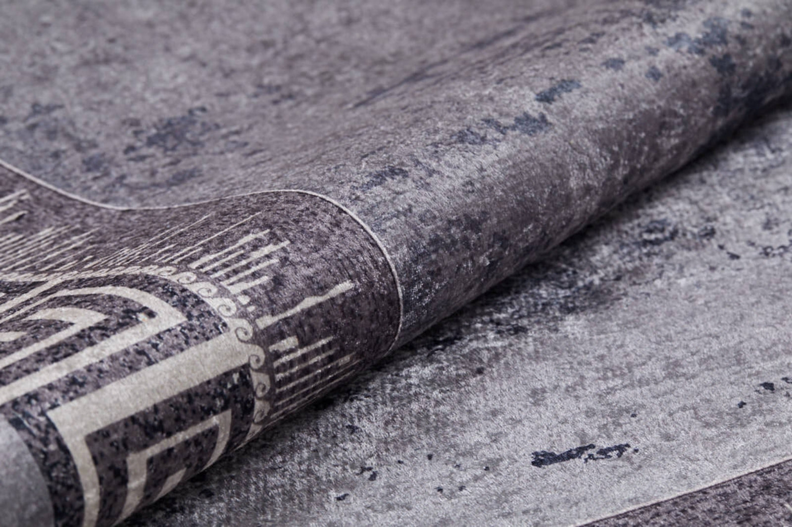 Grey Frame Area Rug - Digital Print Rug | Non Slip Antibacterial Carpet