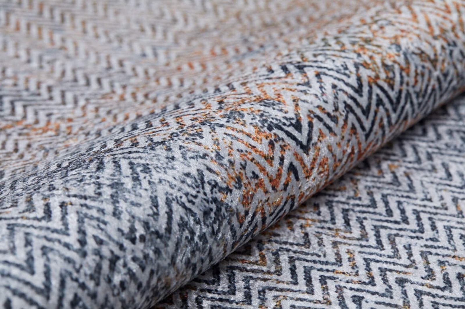 Gold Zigzag Area Rug – Stylish Digital Print Carpet with Non Slip, Antibacterial Features