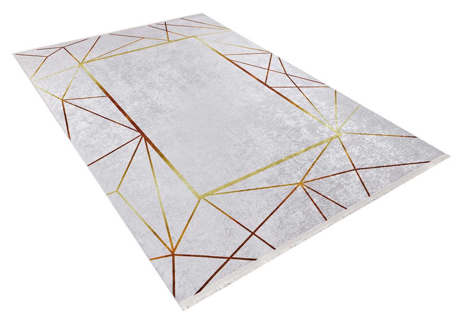 Gold Frame Area Rug - Digital Print Stylish Non Slip Antibacterial Carpet