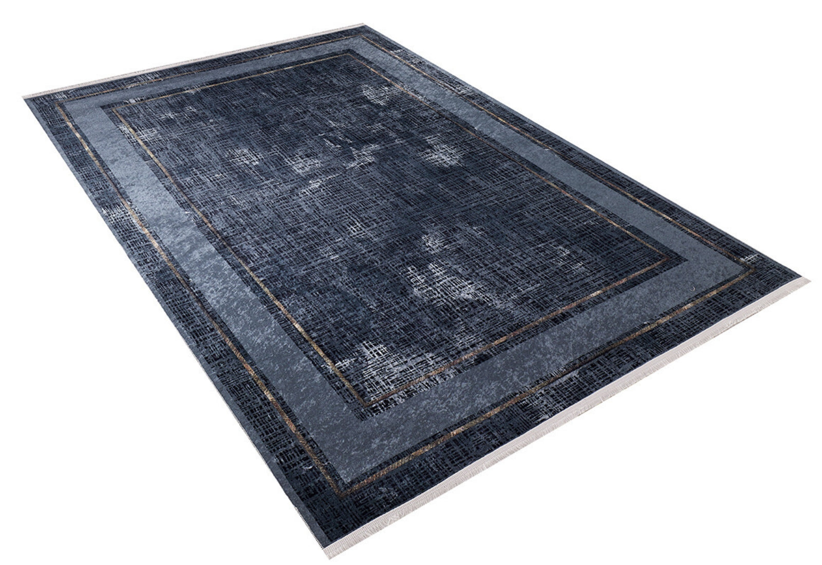 Blue Frame Area Rug – Digital Print Rug | Non Slip, Antibacterial Floor Carpet