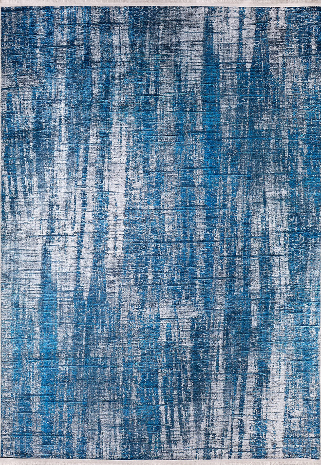 Modern Digital Area Rug – Blue Krasnodar Style Rug with Non Slip Backing