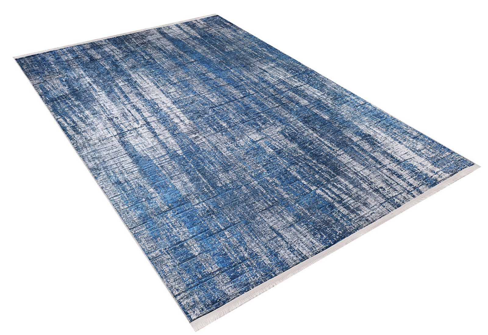 Modern Digital Area Rug – Blue Krasnodar Style Rug with Non Slip Backing