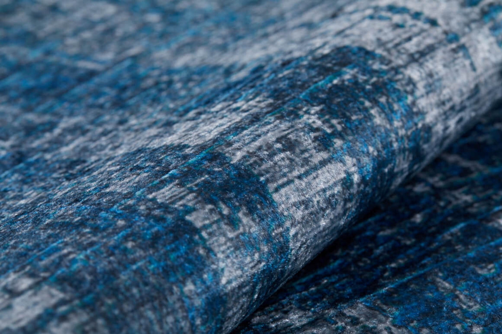 Modern Digital Area Rug – Blue Krasnodar Style Rug with Non Slip Backing