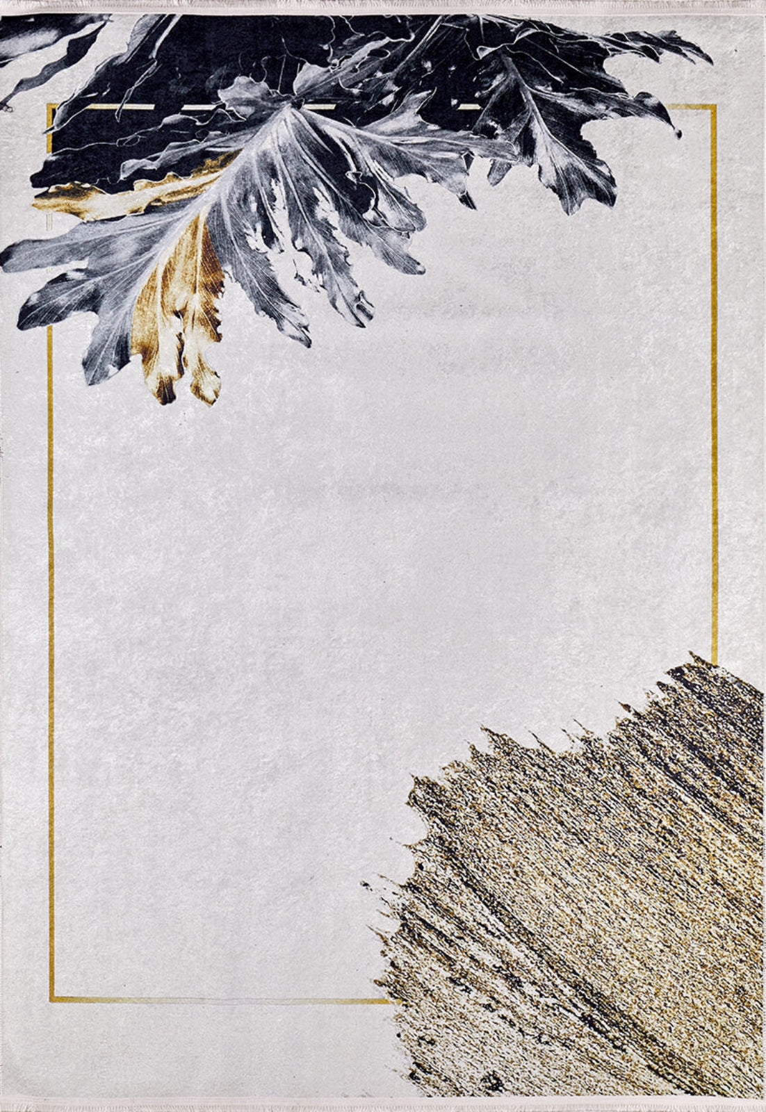Modern Area Rug – Digital Print Cream Carpet | Non Slip, Antibacterial, Stylish