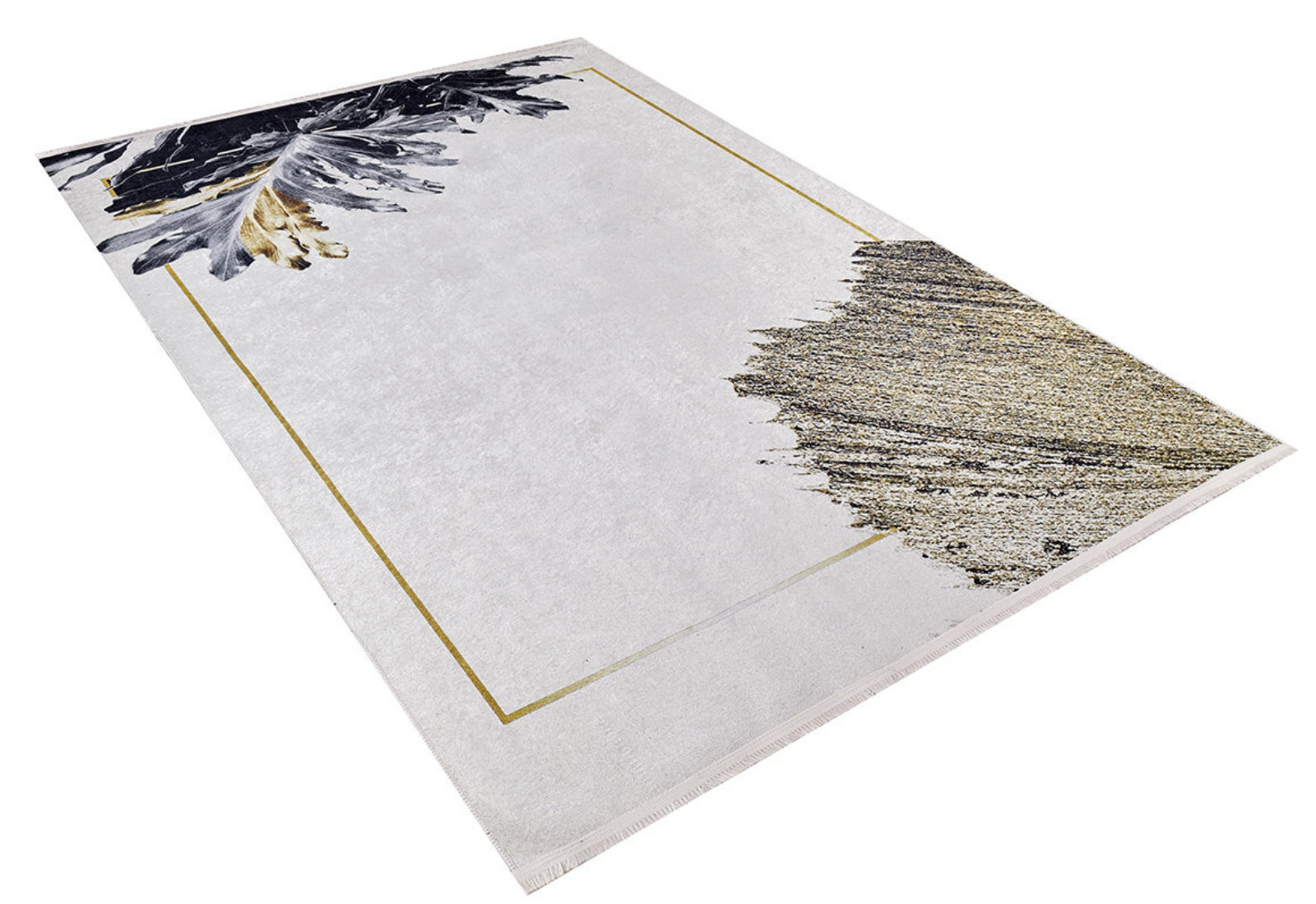 Modern Area Rug – Digital Print Cream Carpet | Non Slip, Antibacterial, Stylish