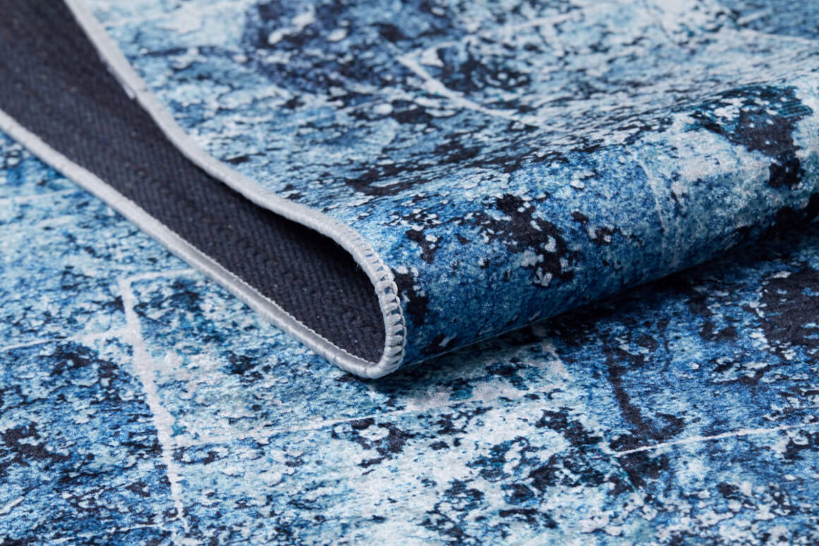 Modern Digital Area Rug - Blue Non Slip Rug with Antibacterial Carpet Surface