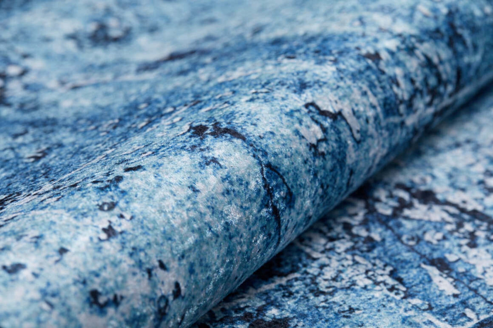 Modern Digital Area Rug - Blue Non Slip Rug with Antibacterial Carpet Surface