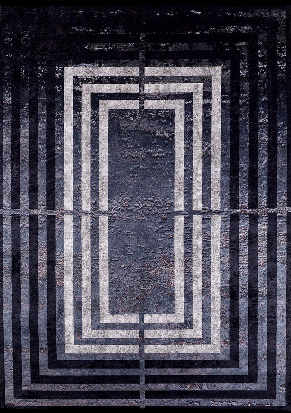 Digital Print Area Rug – Anthracite Frame, Non Slip, Antibacterial Carpet