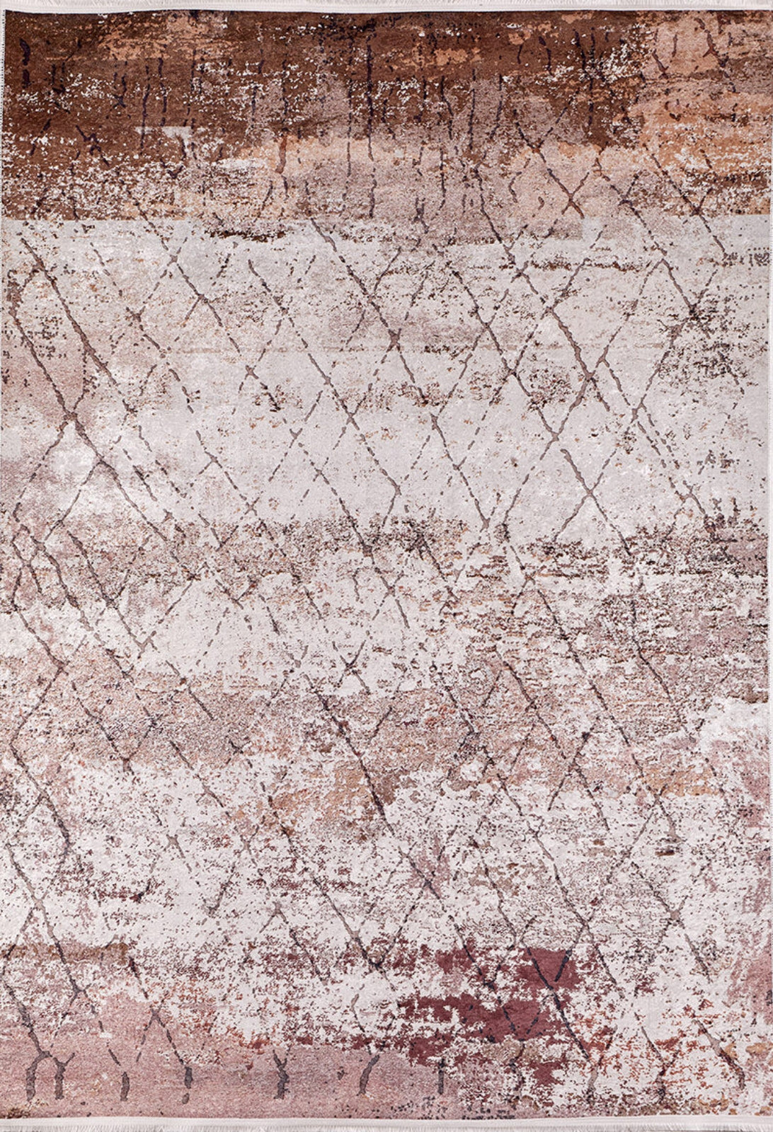 Modern Area Rug - Brown Digital Print Rug with Non Slip Carpet Backing