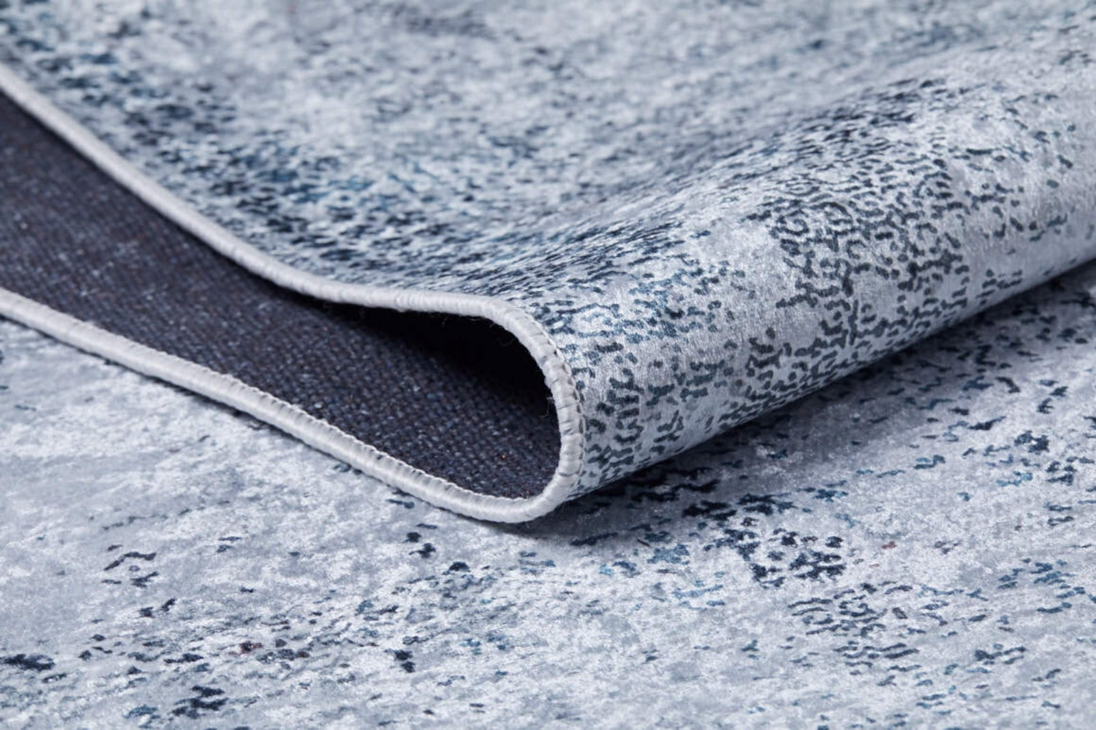 Modern Digital Print Rug – Grey Area Rug | Non Slip, Antibacterial Carpet
