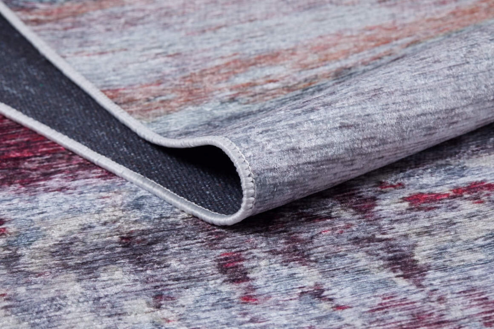 Modern Digital Print Rug – Anthracite Area Rug | Non Slip, Antibacterial Carpet