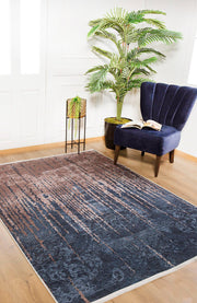 Navy Modern Area Rug | Antibacterial Carpet, Allergy Friendly Rug, Digital Print