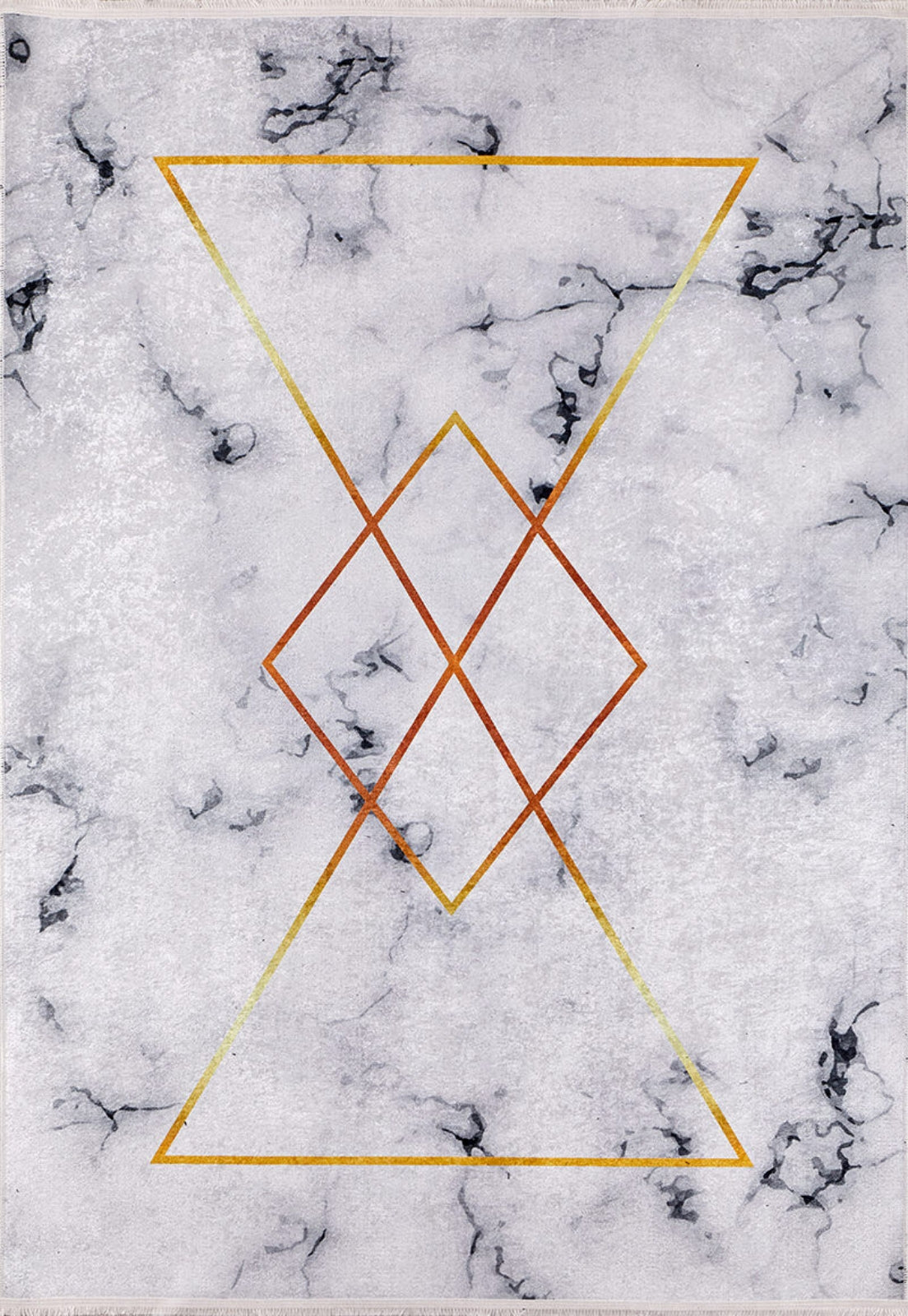 Grey Marble Area Rug – Digital Print Non Slip Carpet With Antibacterial Design