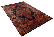 Classic Digital Print Rug - Orange Black Area Rug | Non Slip, Antibacterial Carpet