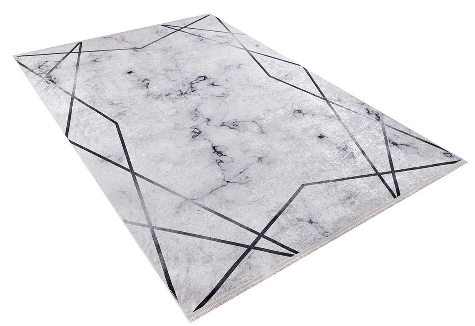 Grey Marble Area Rug with Antibacterial Rug Treatment | Stylish Floor Covering