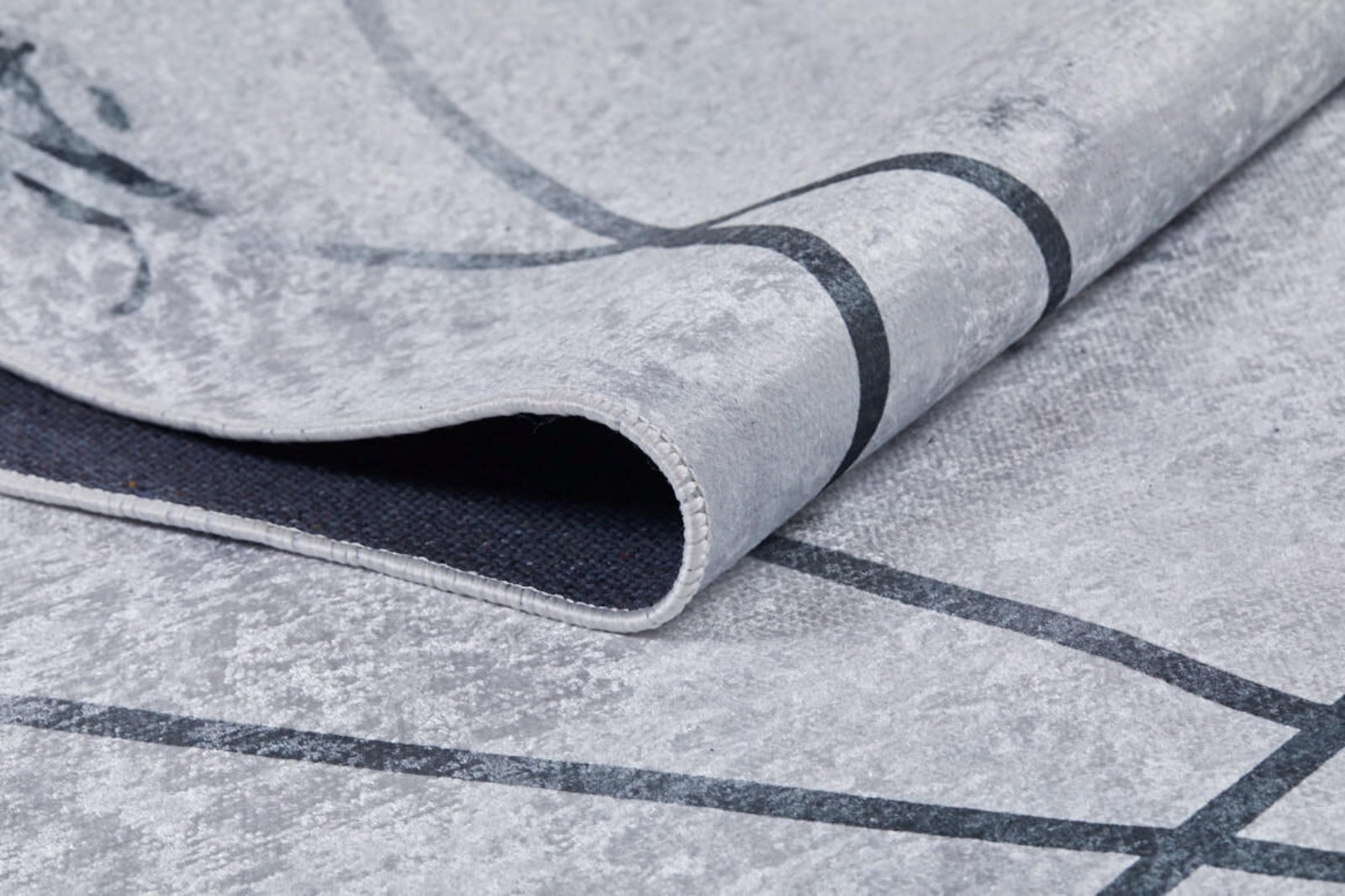 Grey Marble Area Rug with Antibacterial Rug Treatment | Stylish Floor Covering