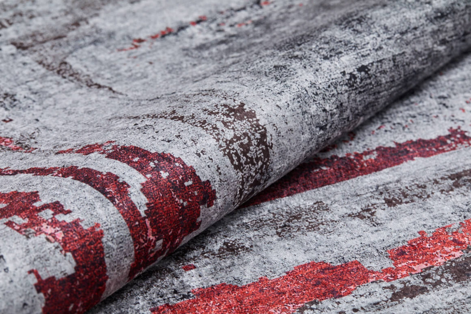 Burgundy Area Rug - Digital Print Frame Design Carpet | Non Slip, Antibacterial