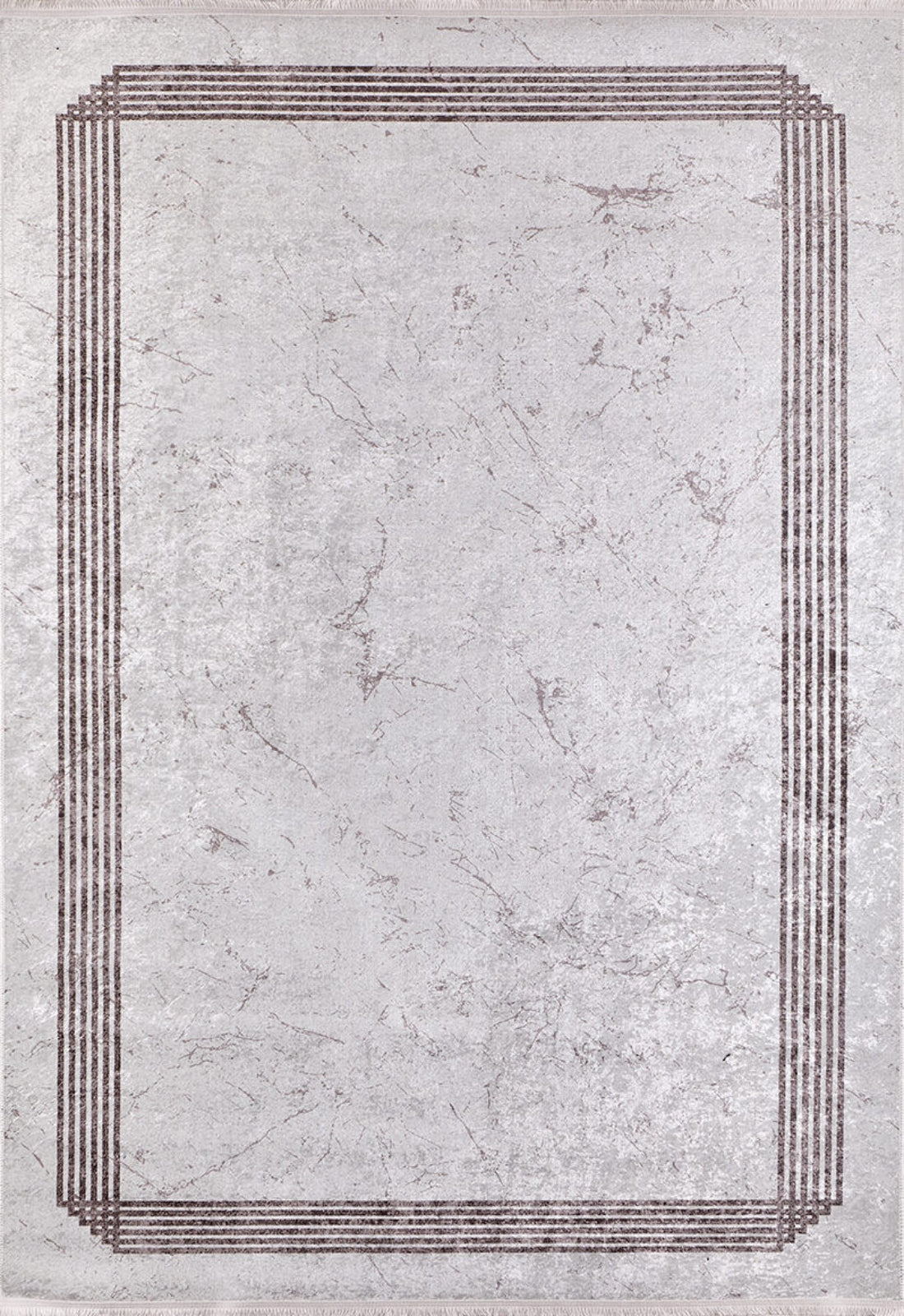 Digital Print Area Rug – Beige Frame Design, Antibacterial Non Slip Carpet