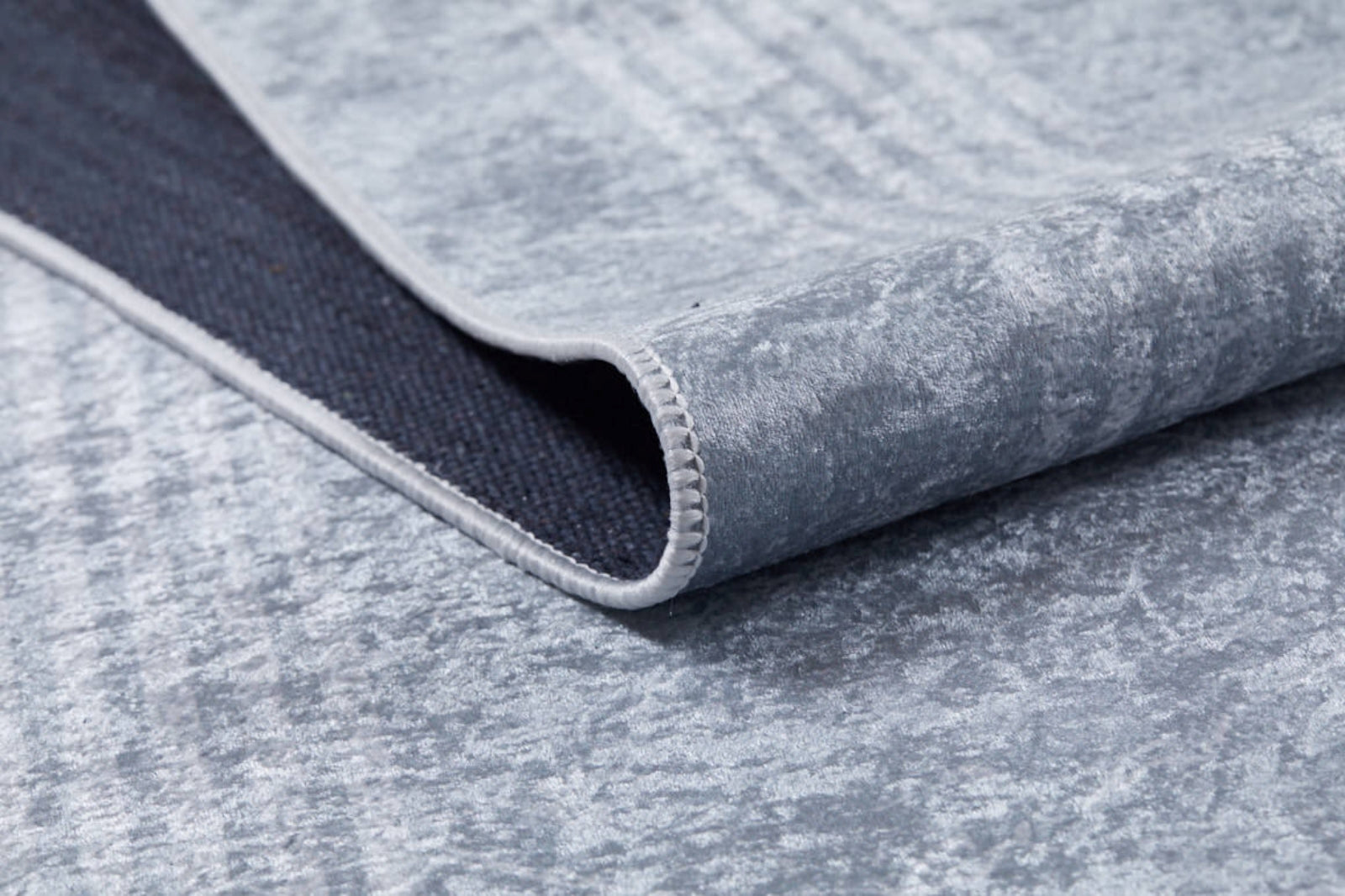 Grey Digital Print Rug - Modern Frame Area Rug | Antibacterial, Non Slip, Washable