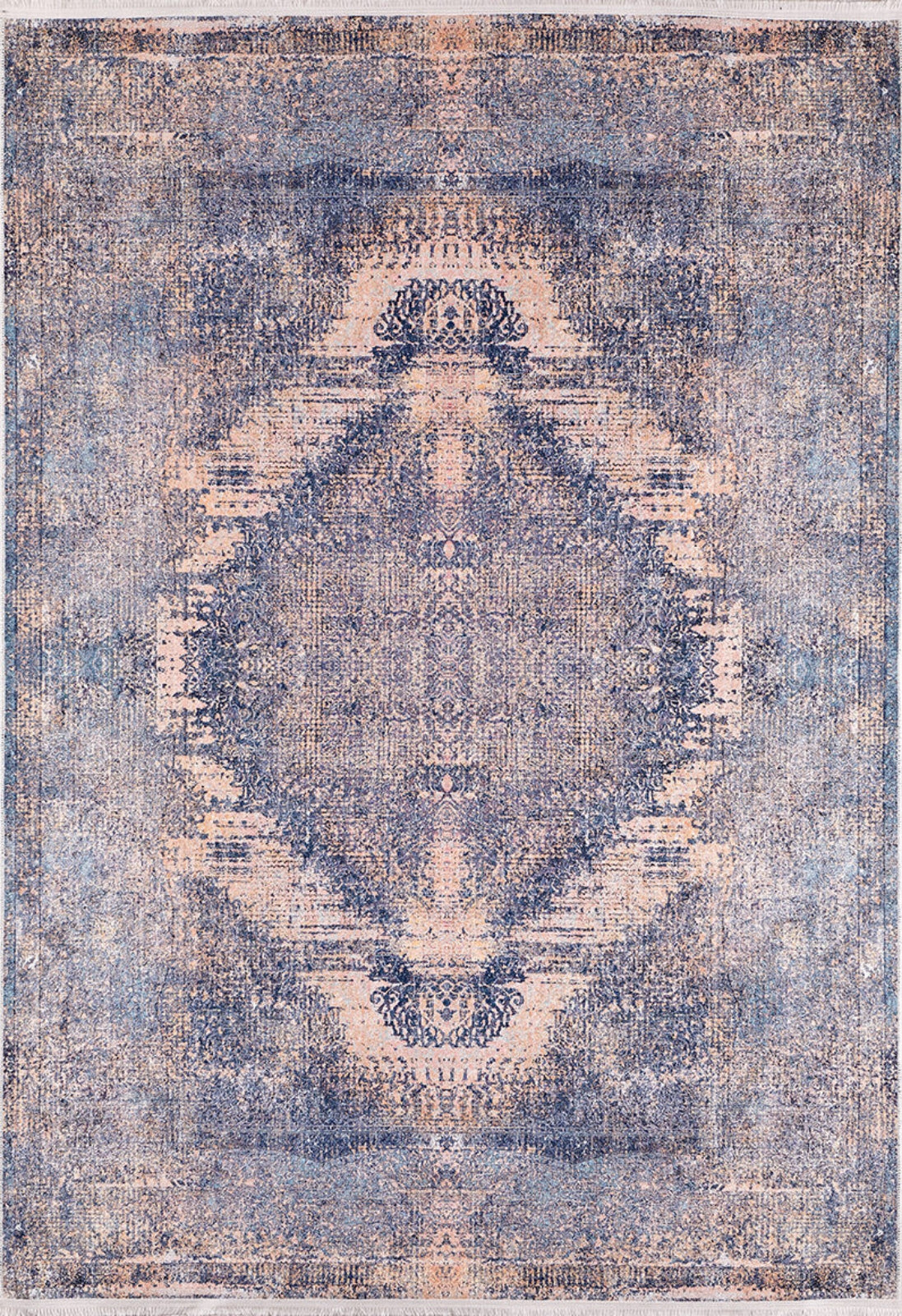 Blue Area Rug - Classic Digital Print Non Slip Antibacterial Carpet for Living Room