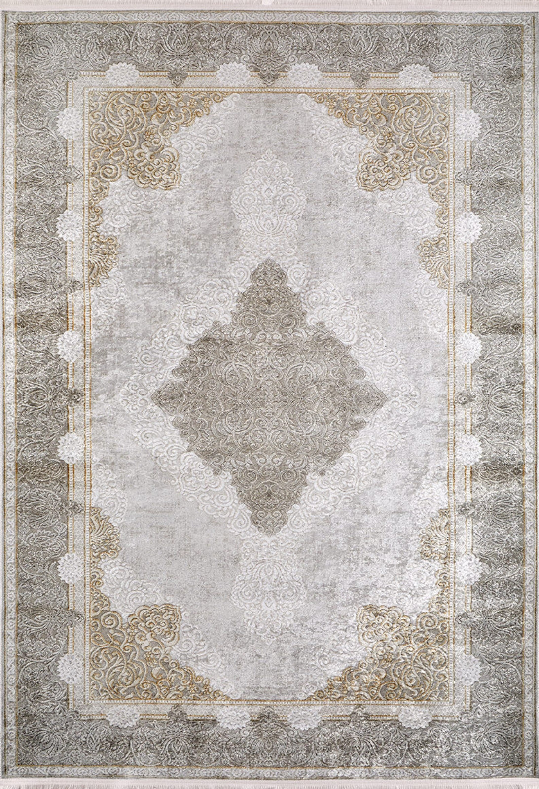 Sahti Green Frame Classic Digital Print Area Rug
