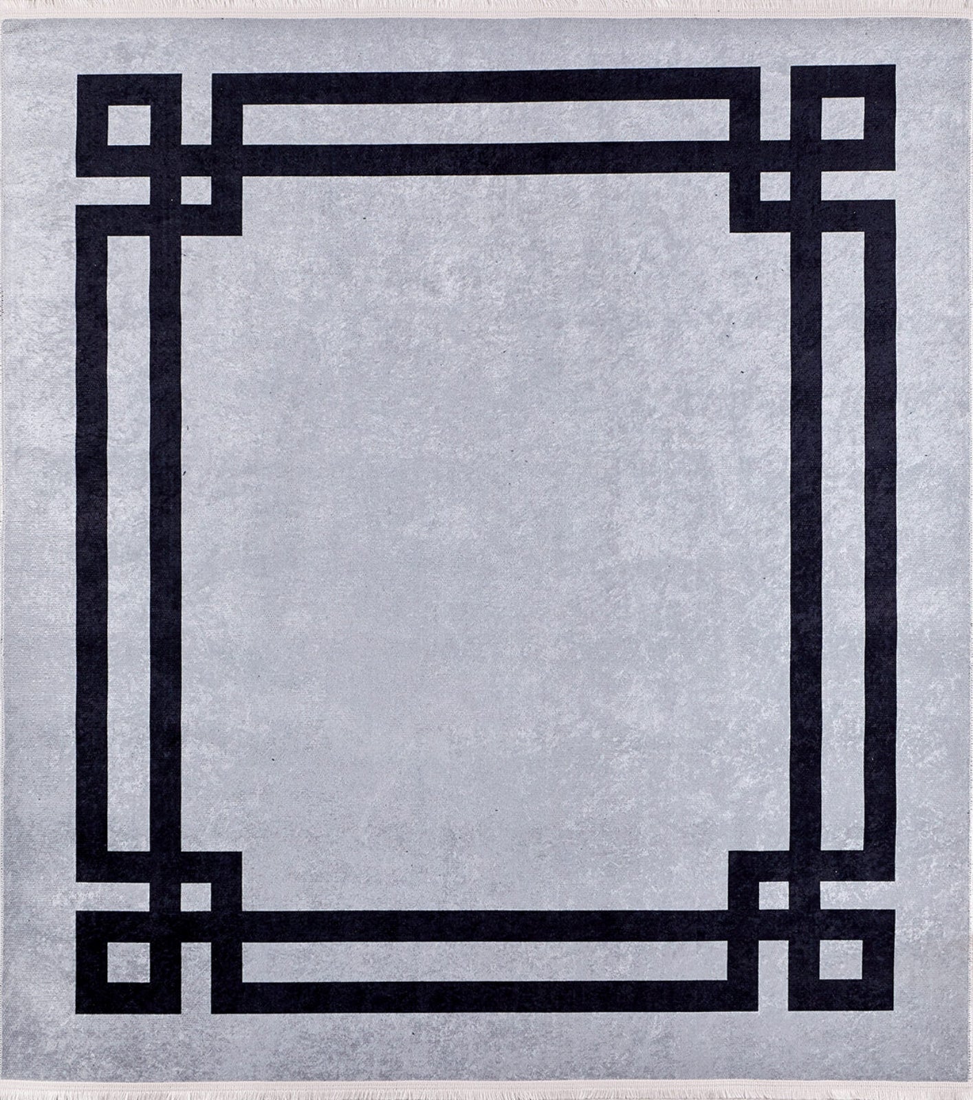 Digital Print Area Rug - Grey Frame Stylish Non Slip Antibacterial Carpet