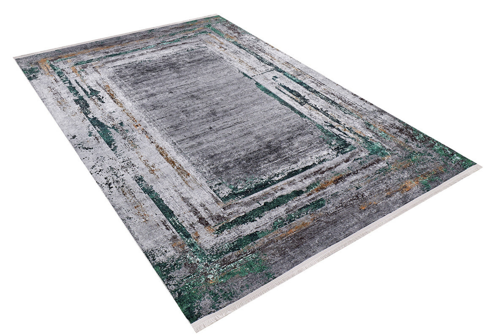 Modern Digital Print Rug - Grey Area Rug With Antibacterial Carpet & Non Slip Backing
