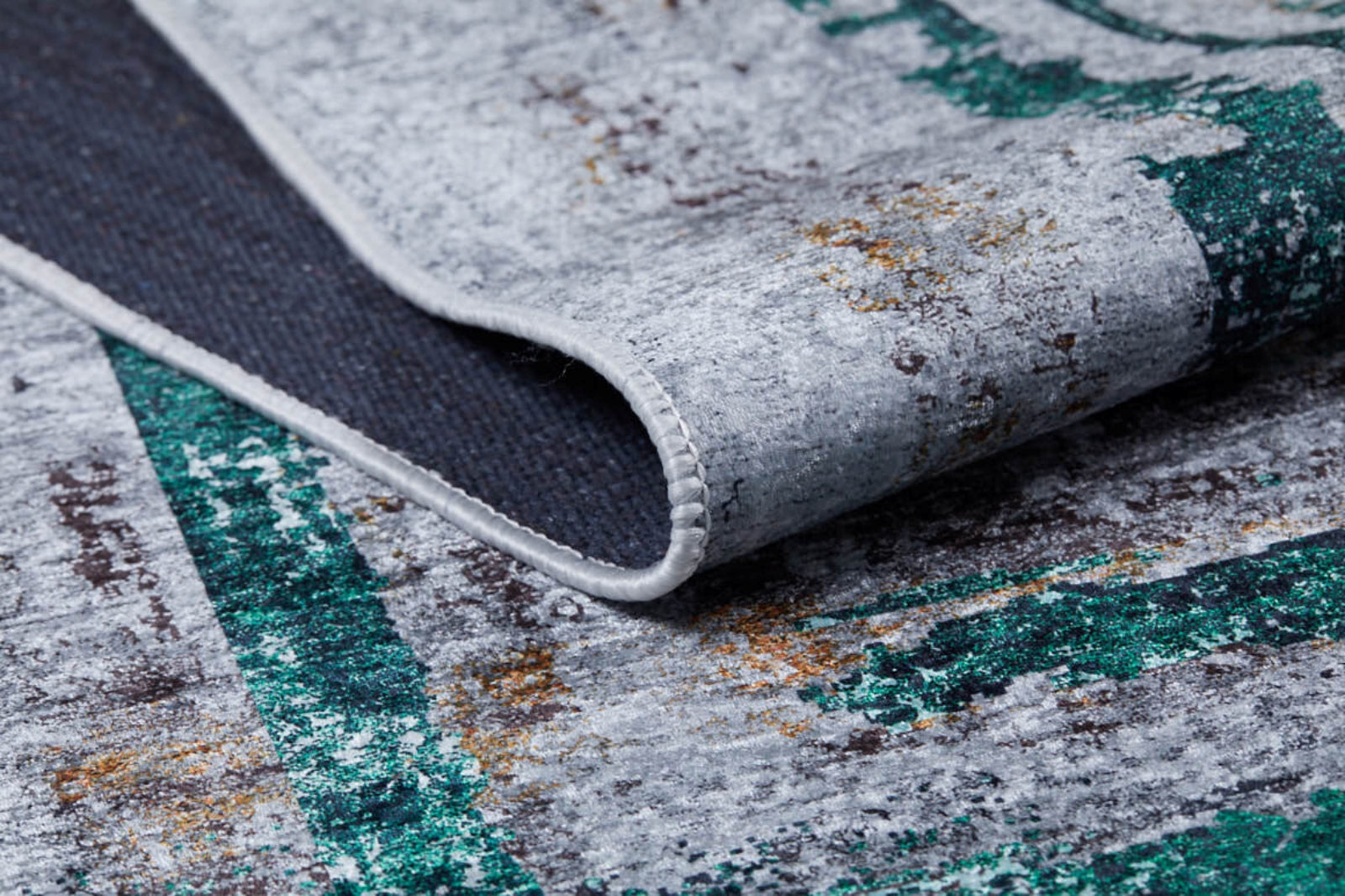 Modern Digital Print Rug - Grey Area Rug With Antibacterial Carpet & Non Slip Backing