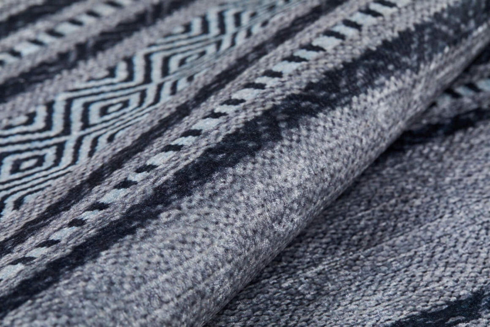 Digital Print Area Rug - Anthracite Striped Non Slip Washable Carpet