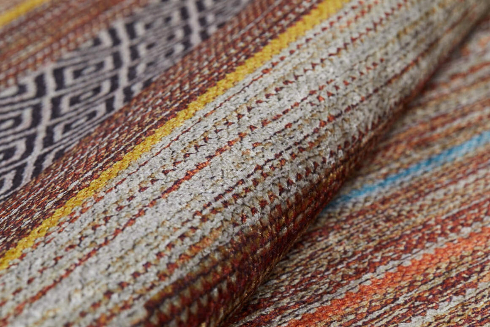 Brown Striped Area Rug – Digital Print Rug | Antibacterial, Non Slip Carpet