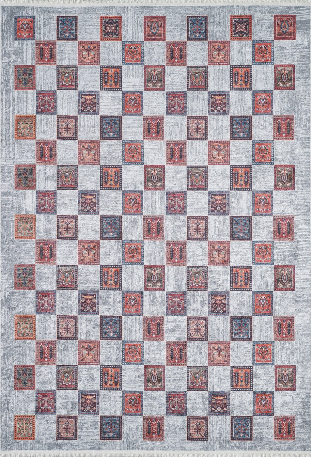 Grey Geometric Area Rug | Modern Area Rug with Digital Print | Antibacterial, Dust Free Carpet