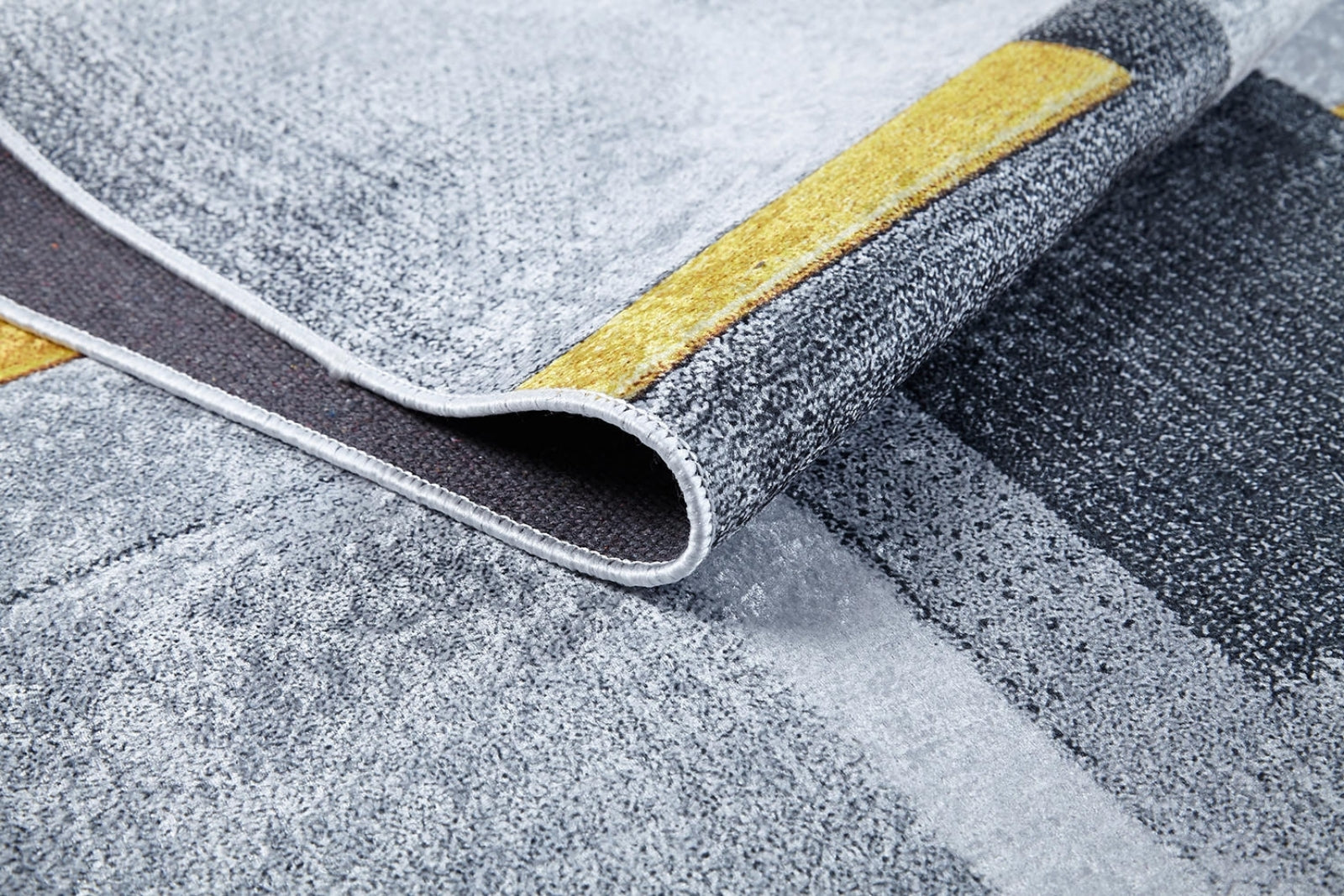 Yellow Geometric Area Rug – Digital Print, Non Slip, Antibacterial Carpet