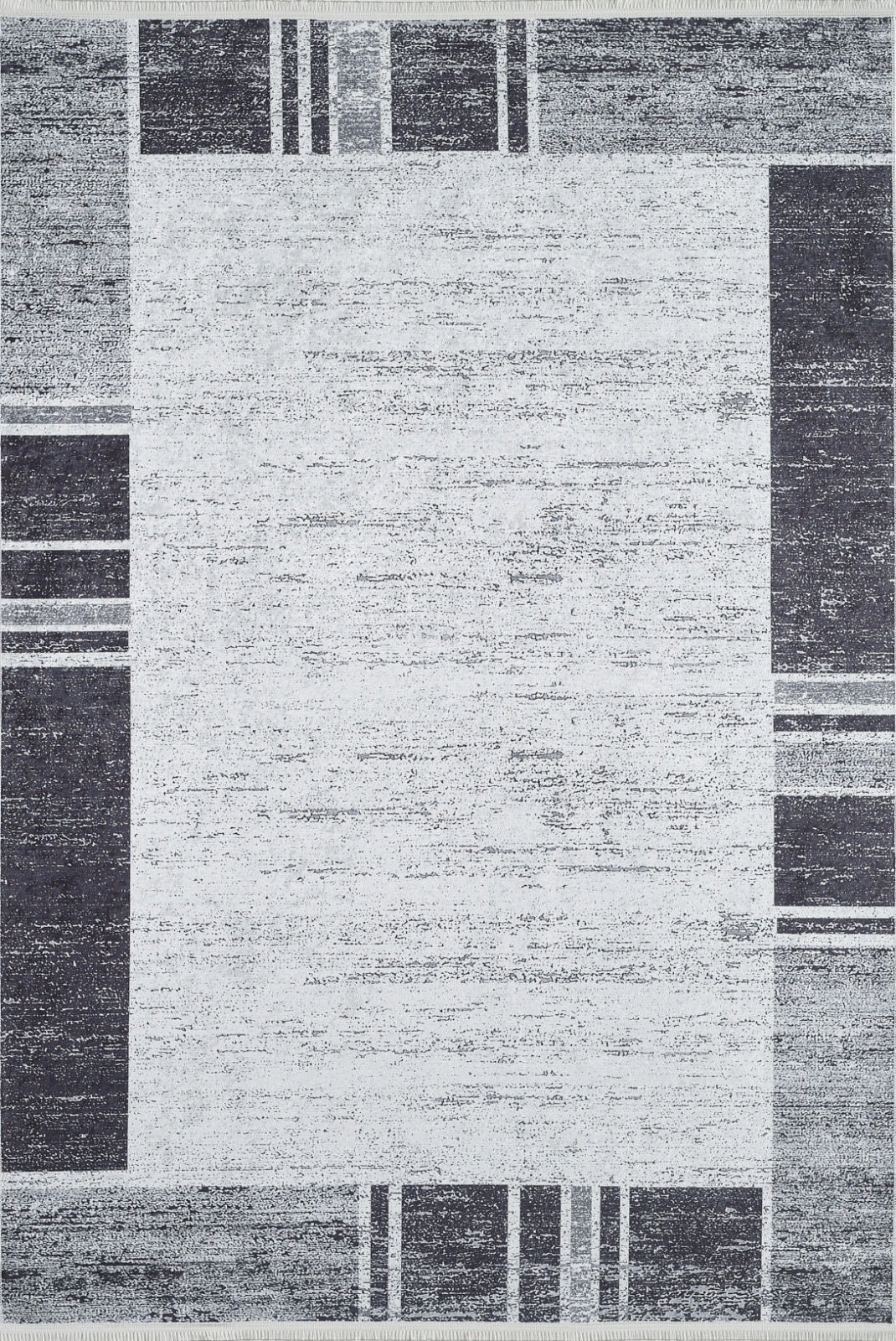 Grey Area Rug - Muradabad Digital Print Rug | Non Slip, Antibacterial Carpet