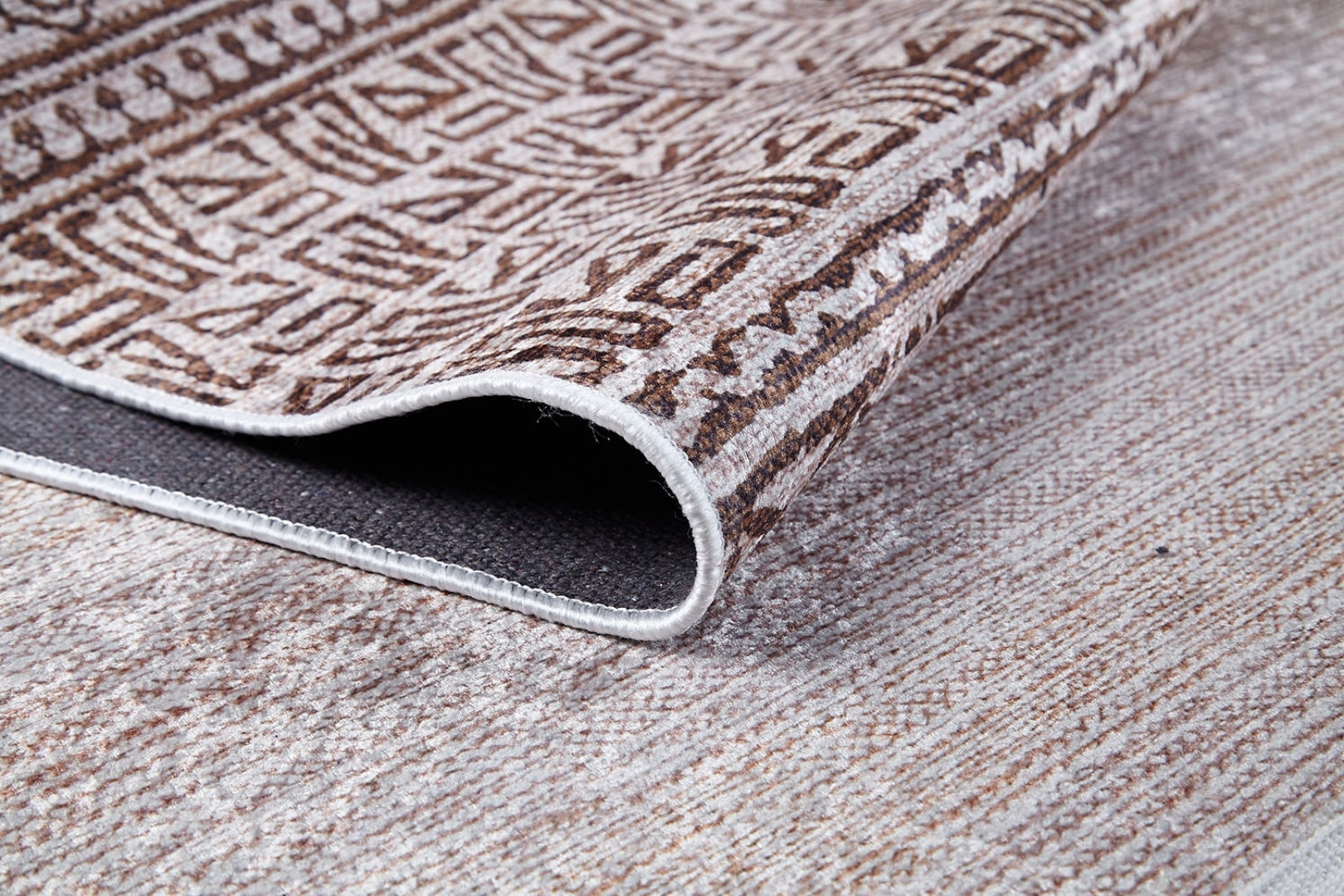 Beige Geometric Area Rug – Digital Print, Non Slip, Antibacterial Carpet for Living Room