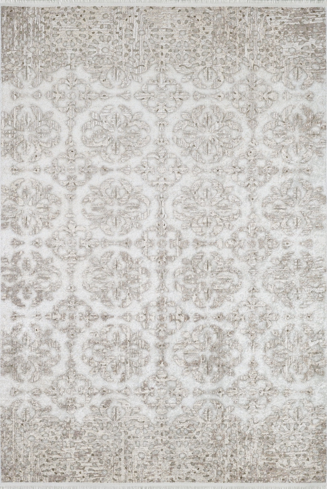 Digital Print Area Rug - Modern Cream Color Non Slip Carpet for Living Room