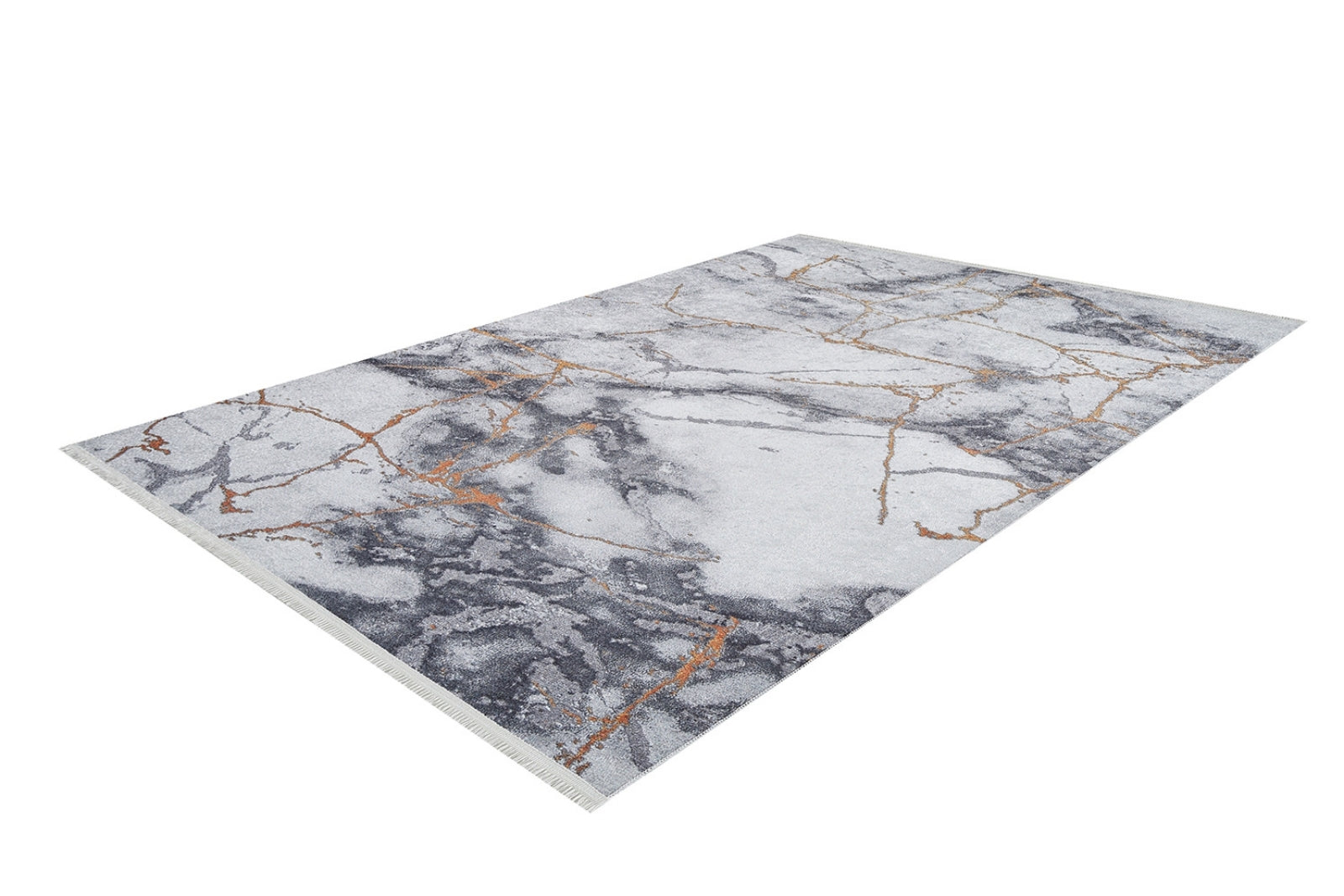 Grey Marble Area Rug – Digital Print Non Slip Carpet for Stylish Living Room