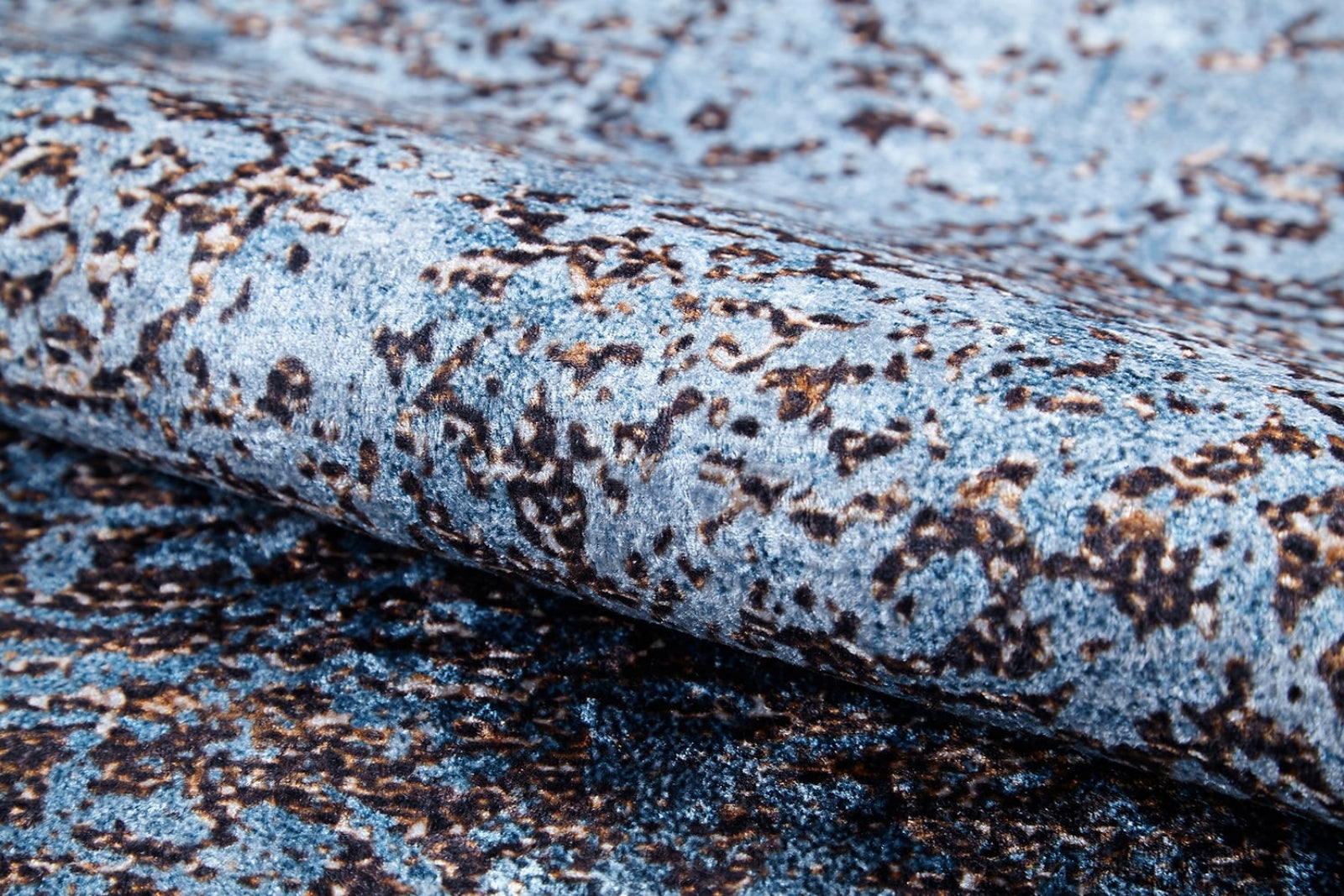 Blue Vintage Area Rug - Digital Print Non Slip Washable Carpet for Living Room