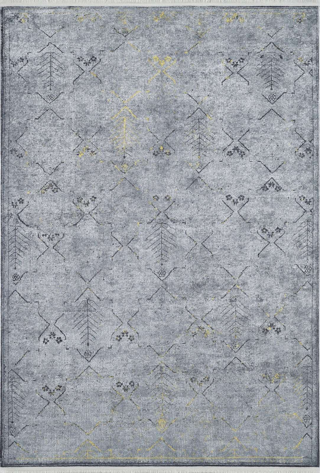 Modern Digital Print Rug – Non Slip Grey Area Rug | Antibacterial Carpet