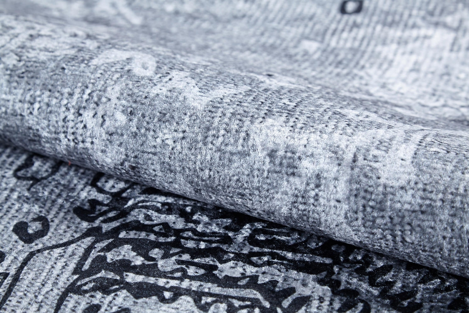 Vintage Area Rug – Grey Digital Print Non Slip Antibacterial Carpet for Home