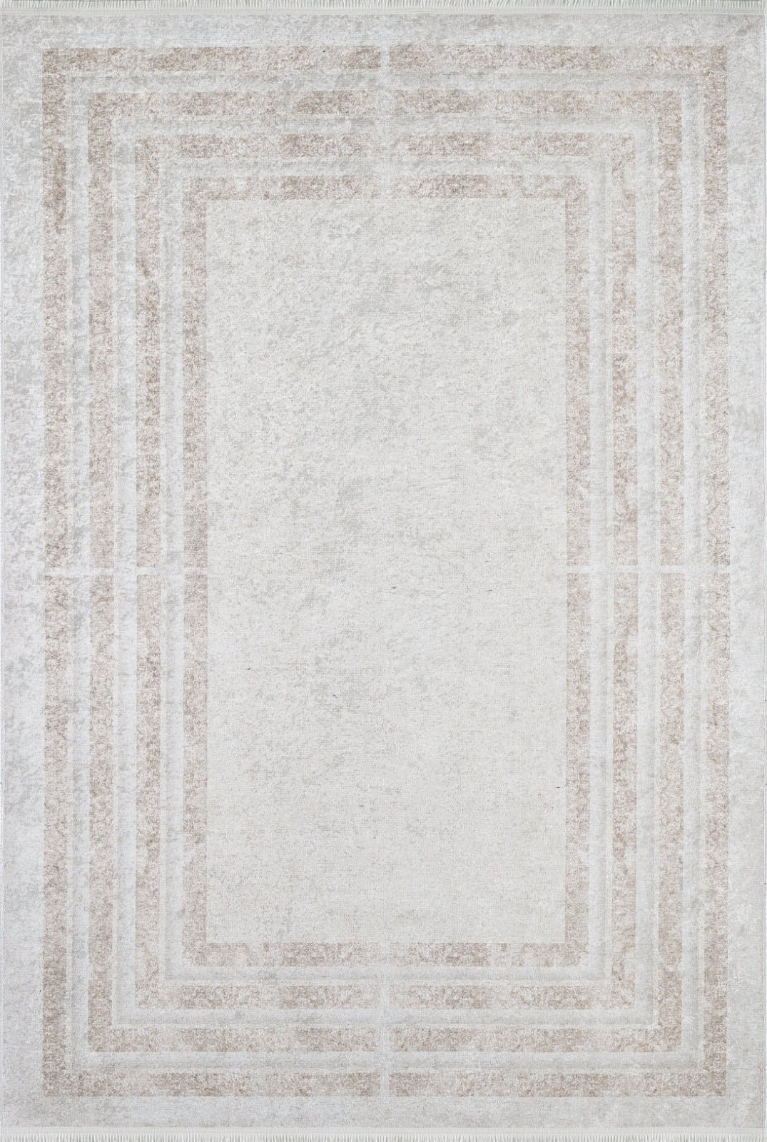 Bhiwandi Beige Frame Digital Print Area Rug