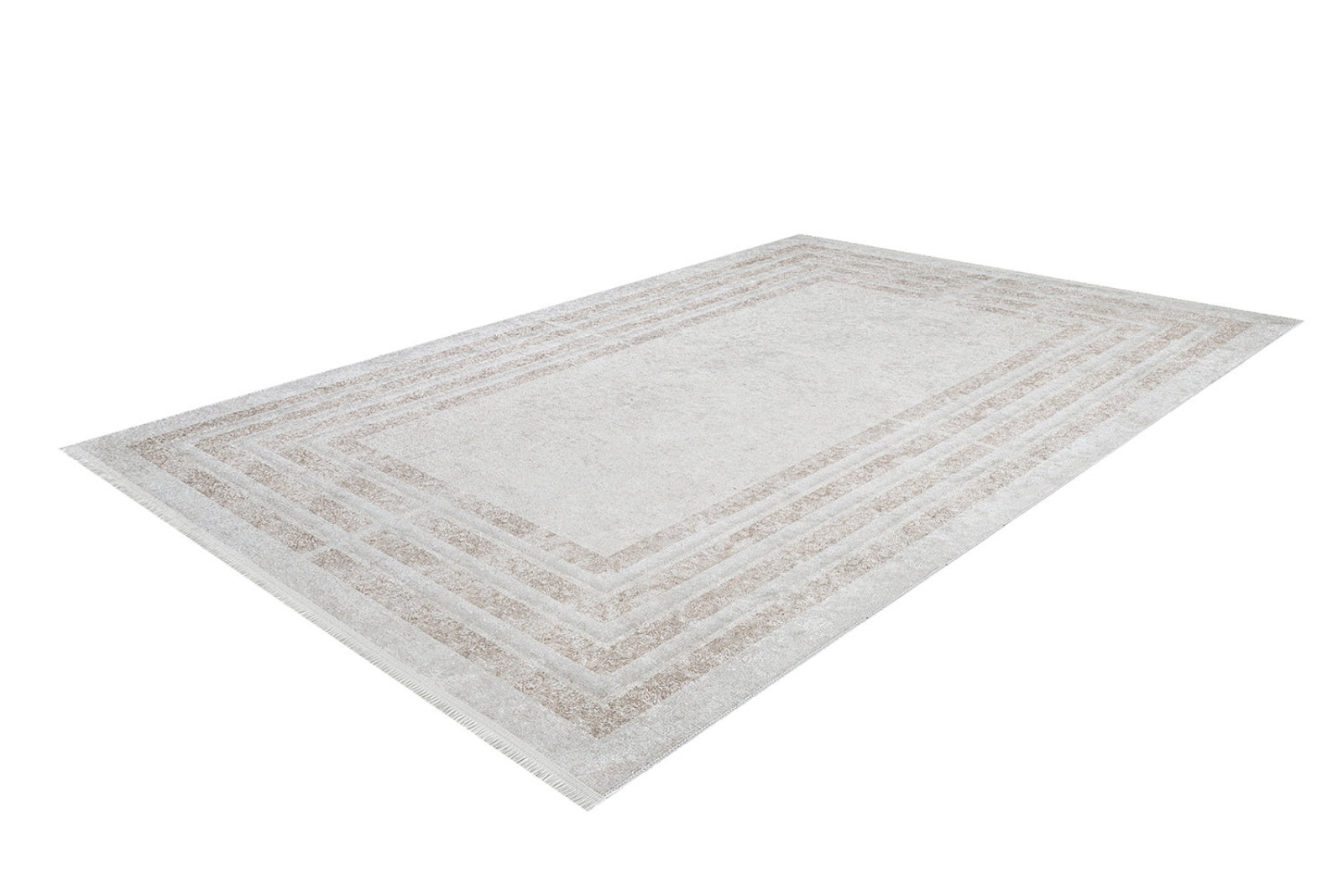 Bhiwandi Beige Frame Digital Print Area Rug