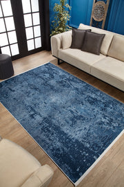 Modern Digital Area Rug - Blue Antibacterial Non Slip Washable Carpet for Living Room