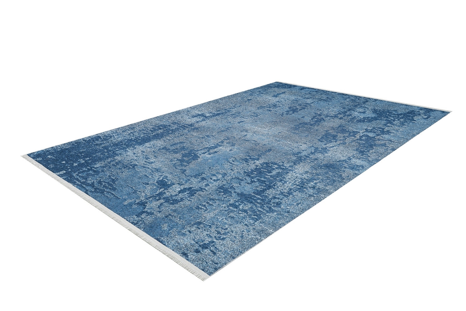 Modern Digital Area Rug - Blue Antibacterial Non Slip Washable Carpet for Living Room