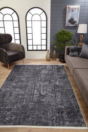 Modern Digital Area Rug – Grey Non Slip Washable Floor Rug with Antibacterial Carpet